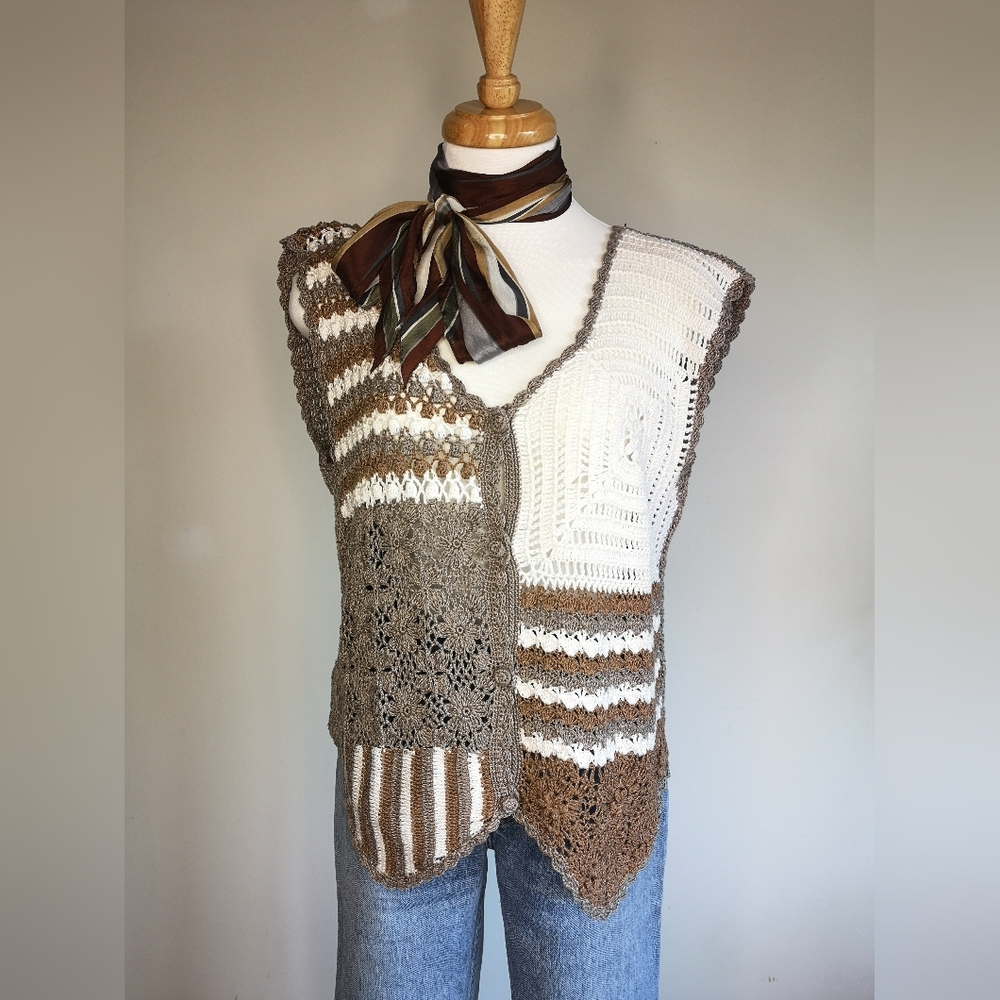 70s Crocheted Patchwork Vest